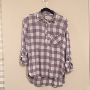Stitch Fix Plaid plaid gray / white shirt